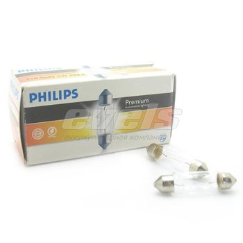Лампа "PHILIPS" 12v 5W (SV8,5) Premium Fest T10,5x43 /12864 CP